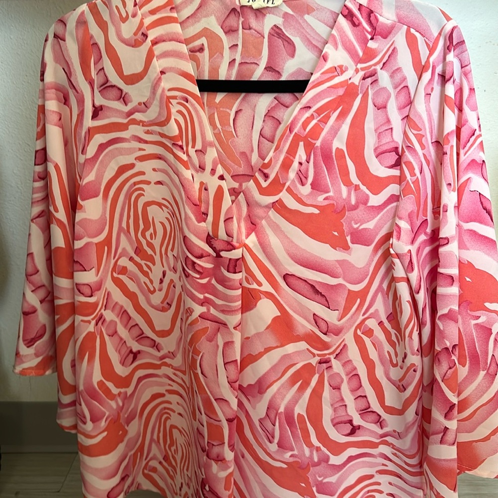 Pink white coral shirt
